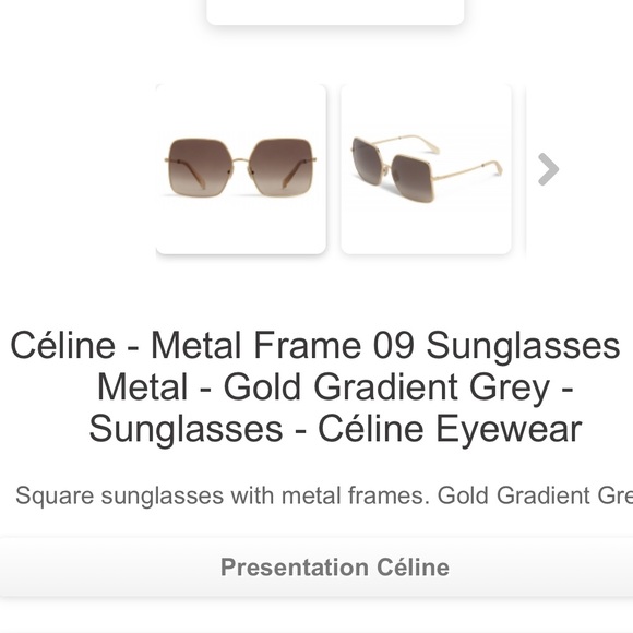 Celine gold frame sunglasses - Picture 2 of 7